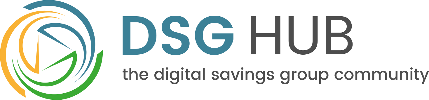 Logo oficial de DSG Hub, comunidad de grupos de ahorro digitales para Serving Savings Groups Sustainably: What We Got Right – Part 2